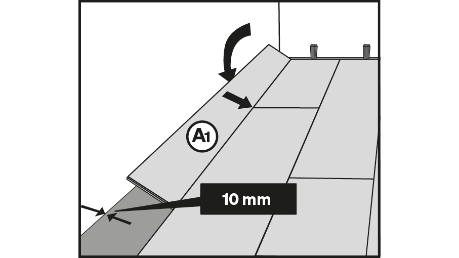 Verlegung der letzten Dielenreihe beginnt in der rechten Raumecke Verlegung der letzten Dielenreihe beginnt in der rechten Raumecke